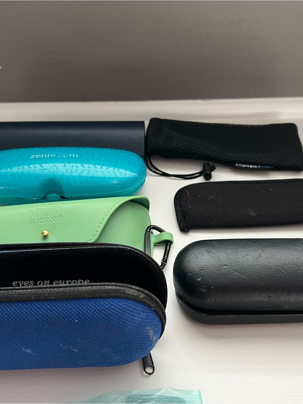 Assorted Eyeglass and Sunglass Cases - Blue, Turquoise, Mint, Black